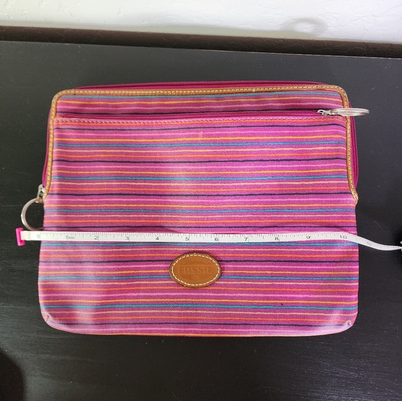 Fossil Multicolored Striped PVC Coated Tablet E Reader Case 10x8in - Picture 10 of 12